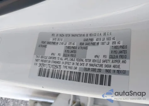 2018 Mazda 3 Sport from USA, damaged, VIN 3MZBN1U79JM226475